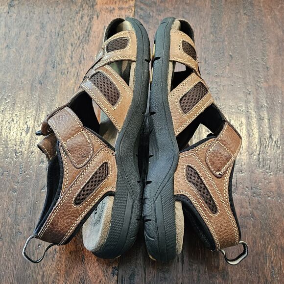 Thom McAn Men's Size 7 Sandals Fisherman Brown Leather Upper Gorpcore Rugged - Picture 7 of 9